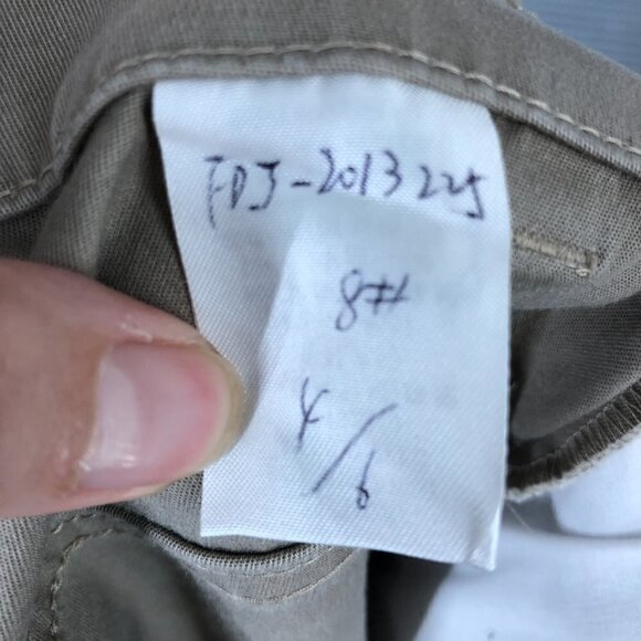 Sz S (4/6)- Smythe Tan Straight Leg Hight Rise Chino Khaki Trouser Pants‎ - Picture 8 of 15